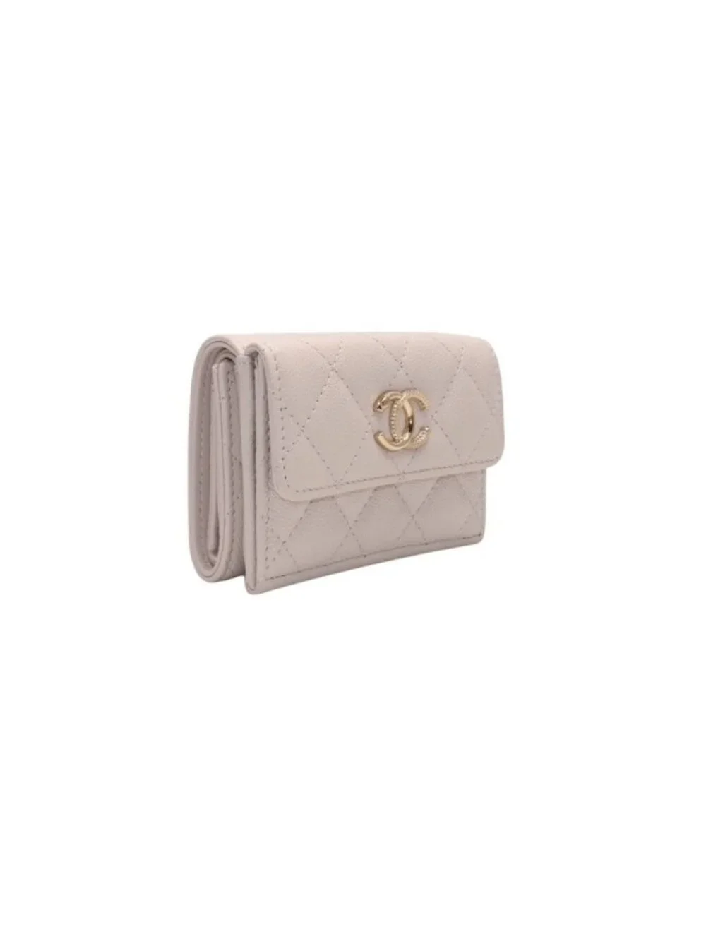Chanel Classic Small Flap Wallet Base CC Logo Caviar Leather Pink